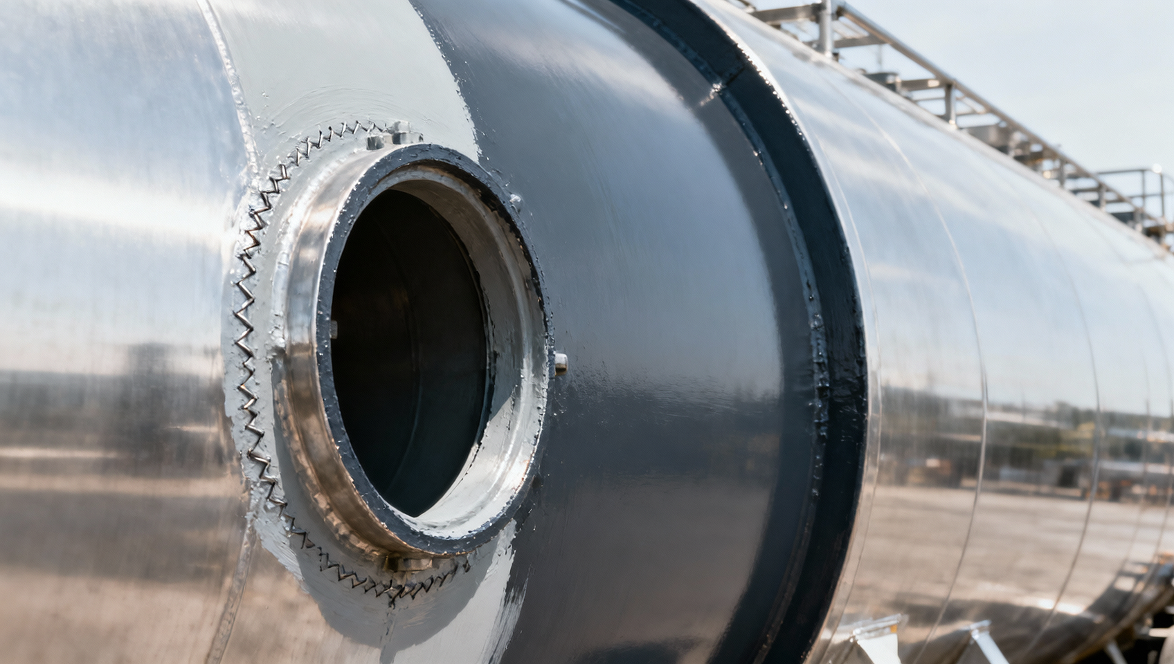 Water tanker interior coating failure often starts near manhole welds — corrosion patterns revealed