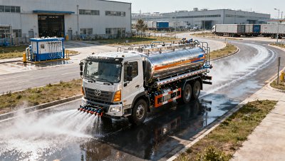 Water sprinkler truck capacity choices that affect route efficiency