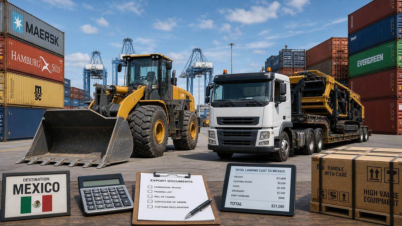Heavy Equipment Export to Mexico: Costs, Documents, and Delivery Risks