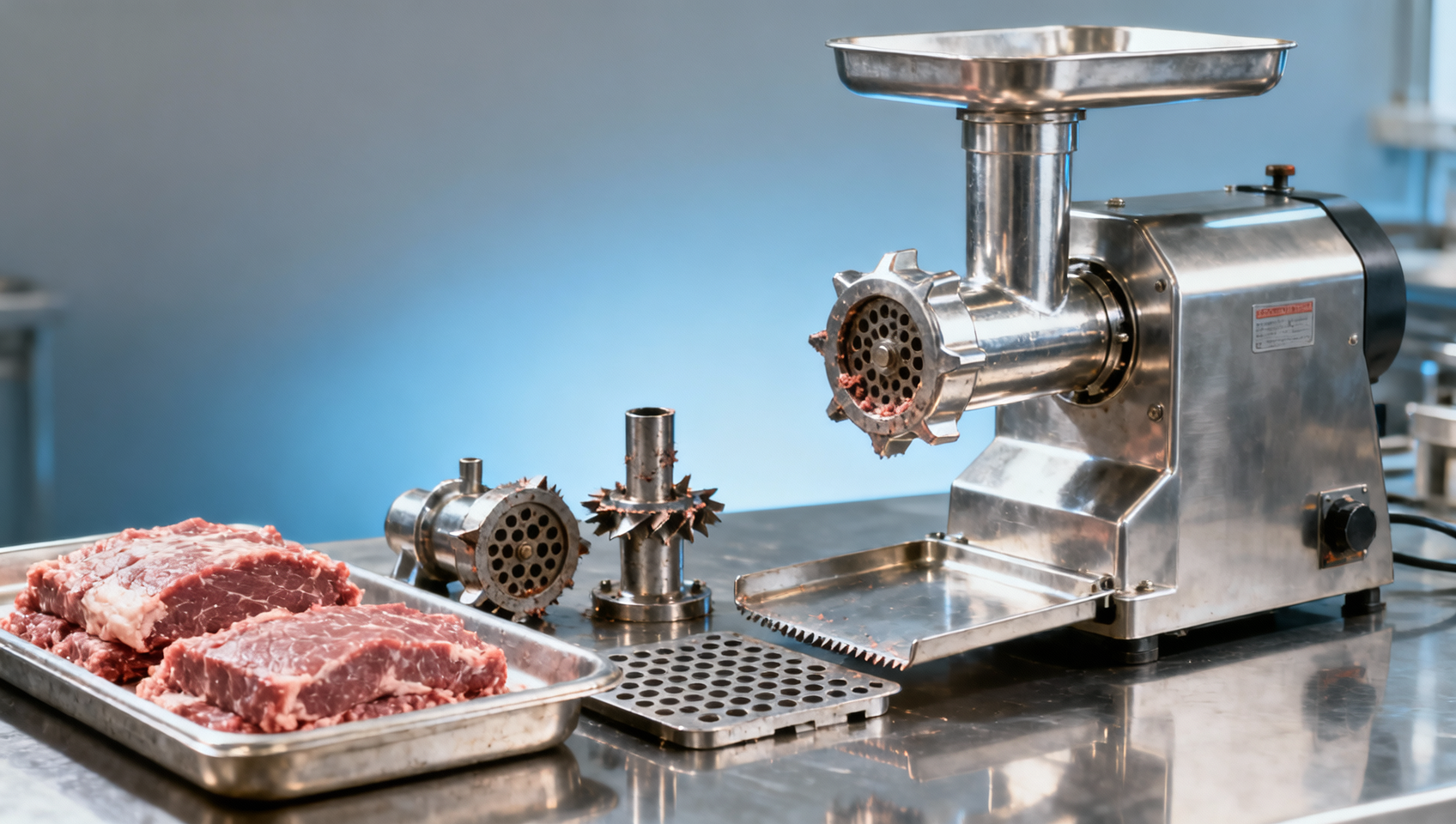Meat grinder machine output drops for reasons beyond motor size