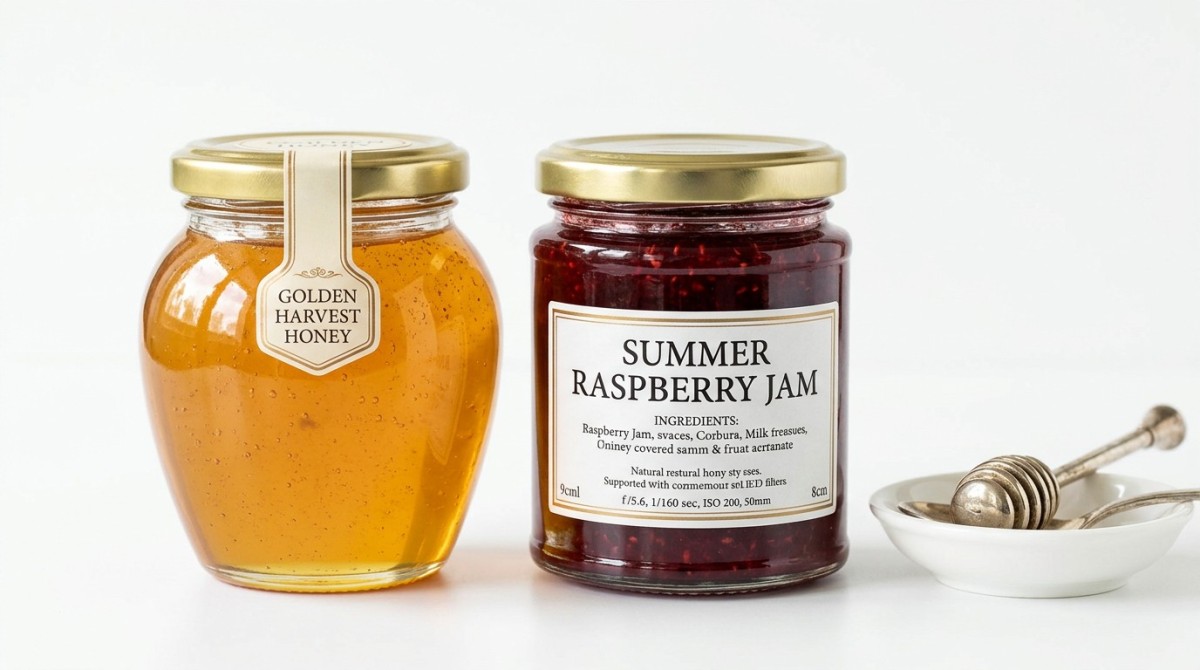 Glass Honey Jar Labeling Space Can Limit Shelf Appeal