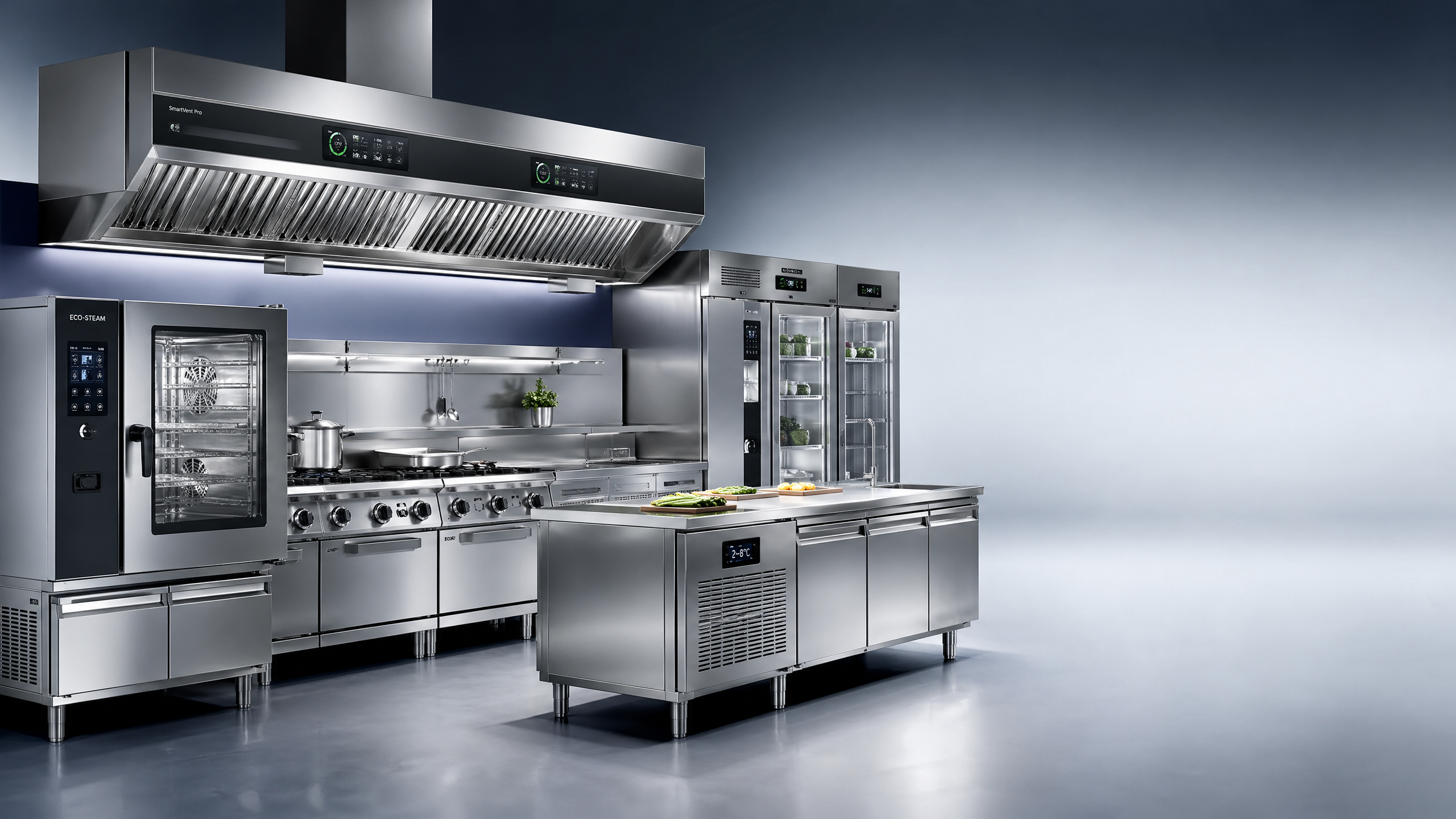 Energy efficient kitchen design without slowing production