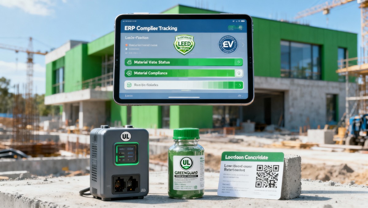Why do project managers choose ERP software with built-in compliance tracking for green building projects?