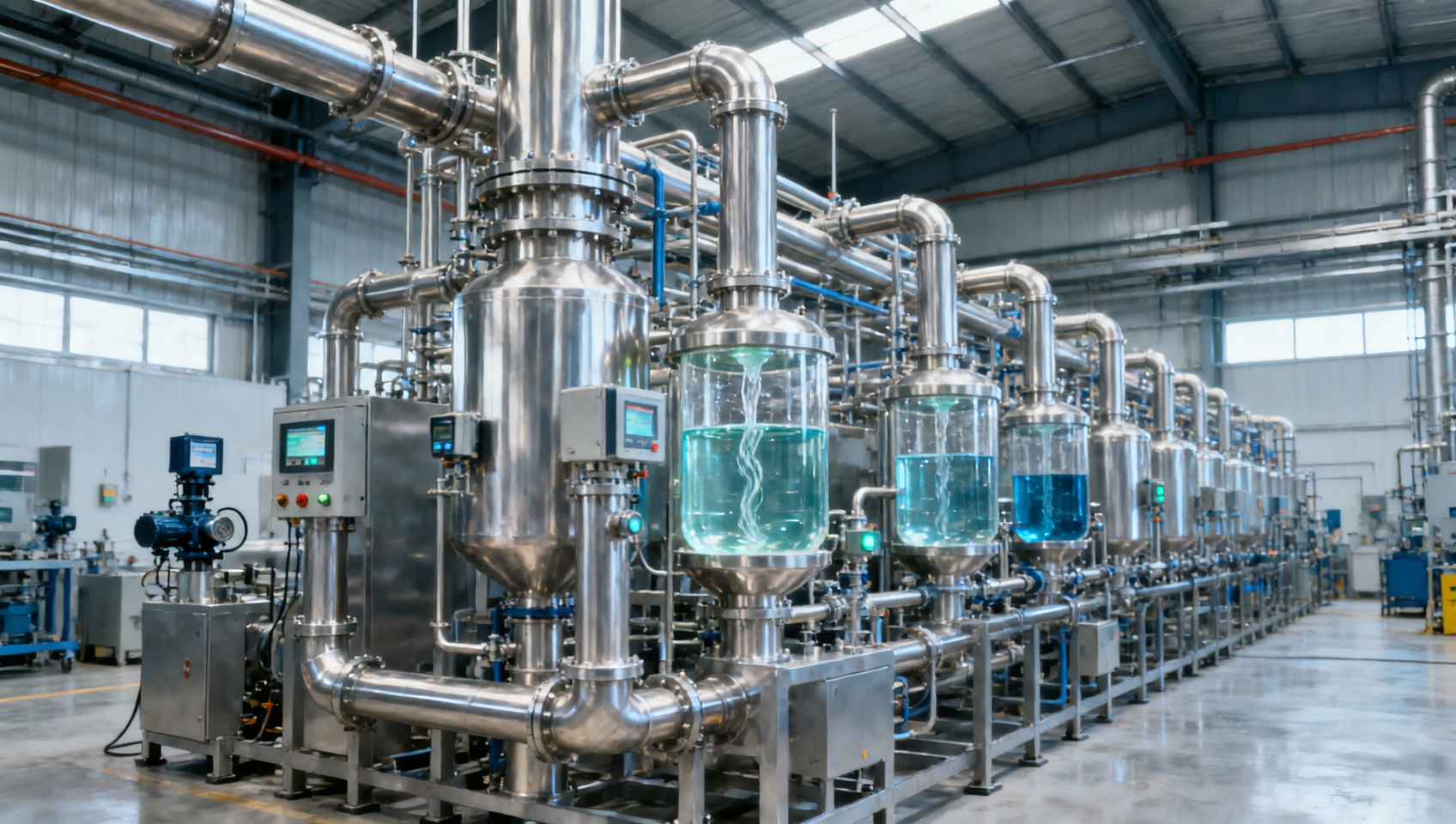 Chemical technology reducing waste in continuous processing