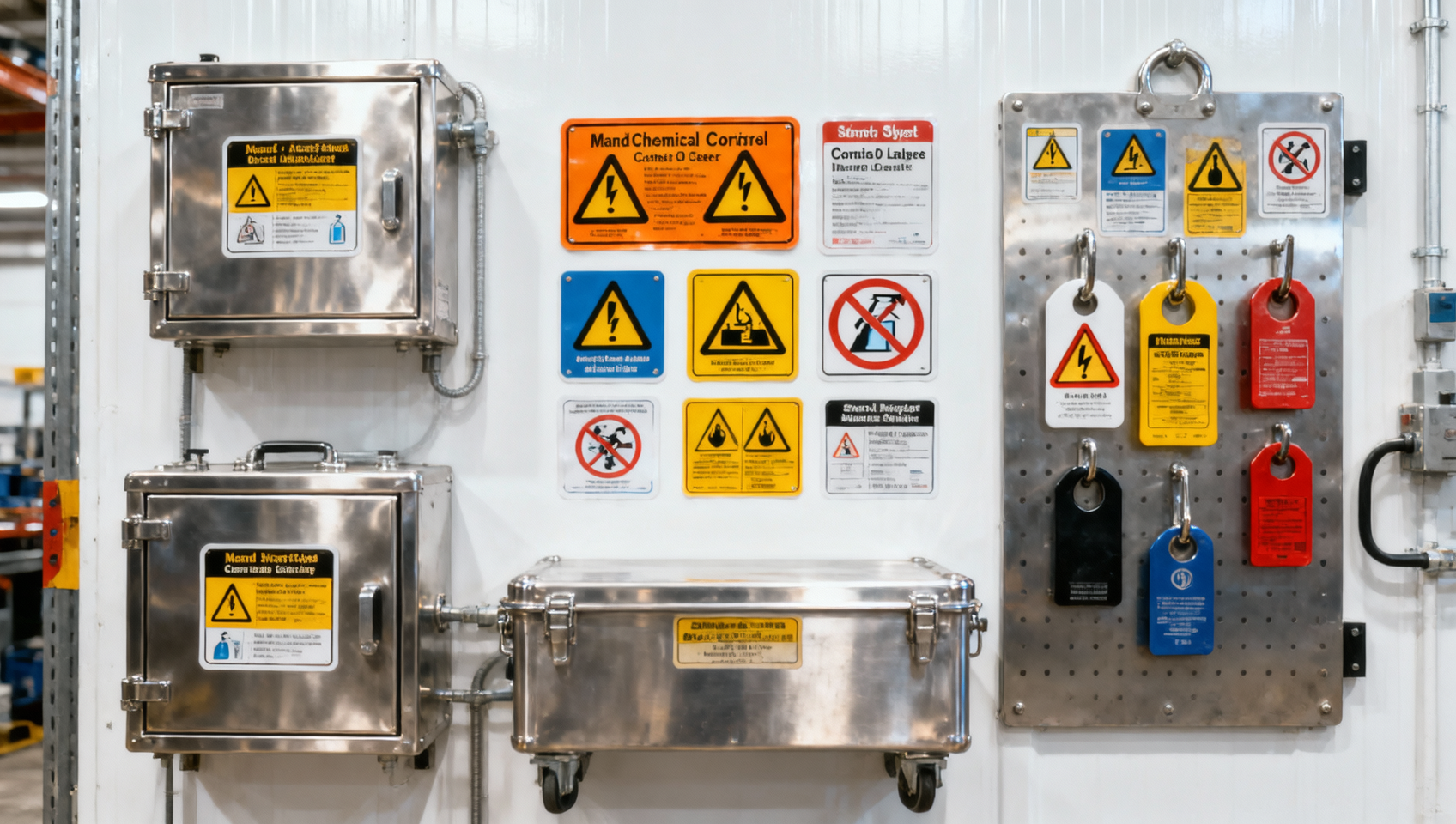 Custom warning labels that stay readable after chemical exposure