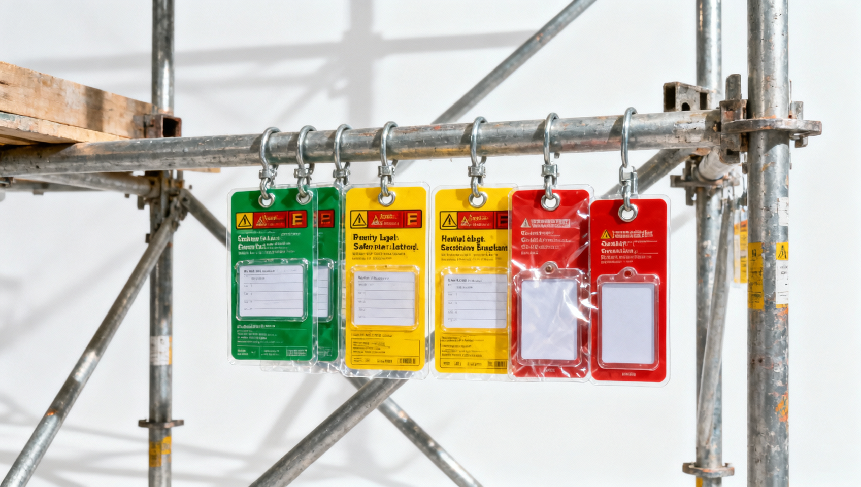 Scaffolding tags are simple until weather starts erasing them