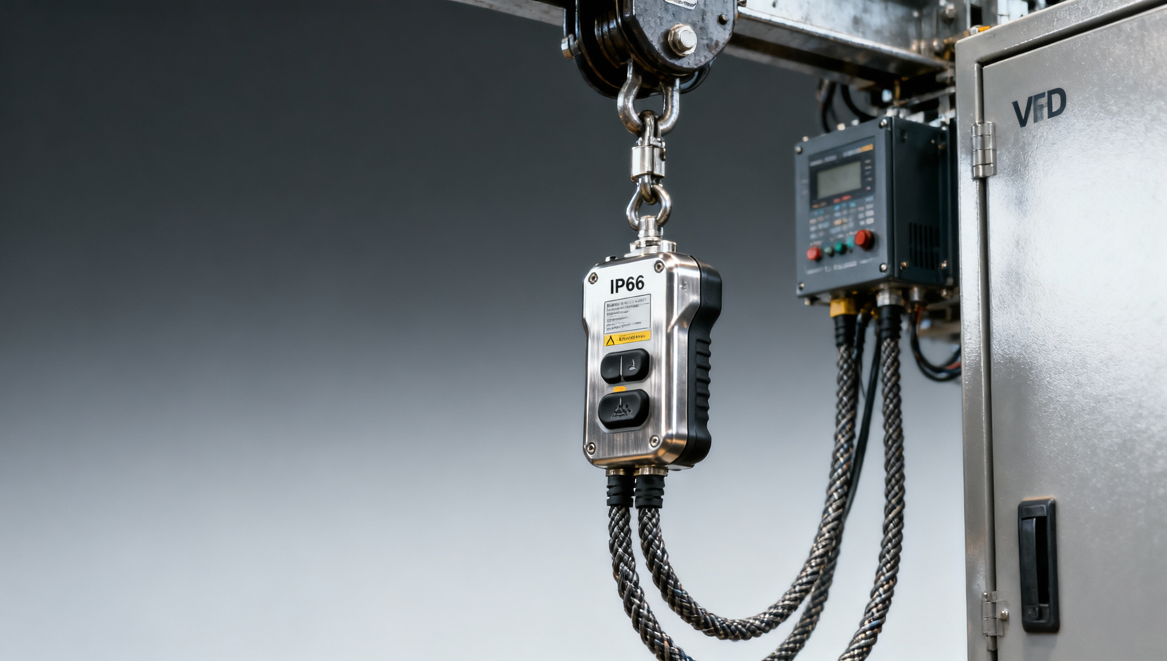 Overhead crane pendant control latency isn’t just about cable length — EMI from nearby VFDs plays a bigger role