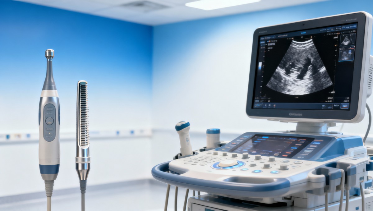 Choosing an ultrasound transducer frequency range for mixed cases