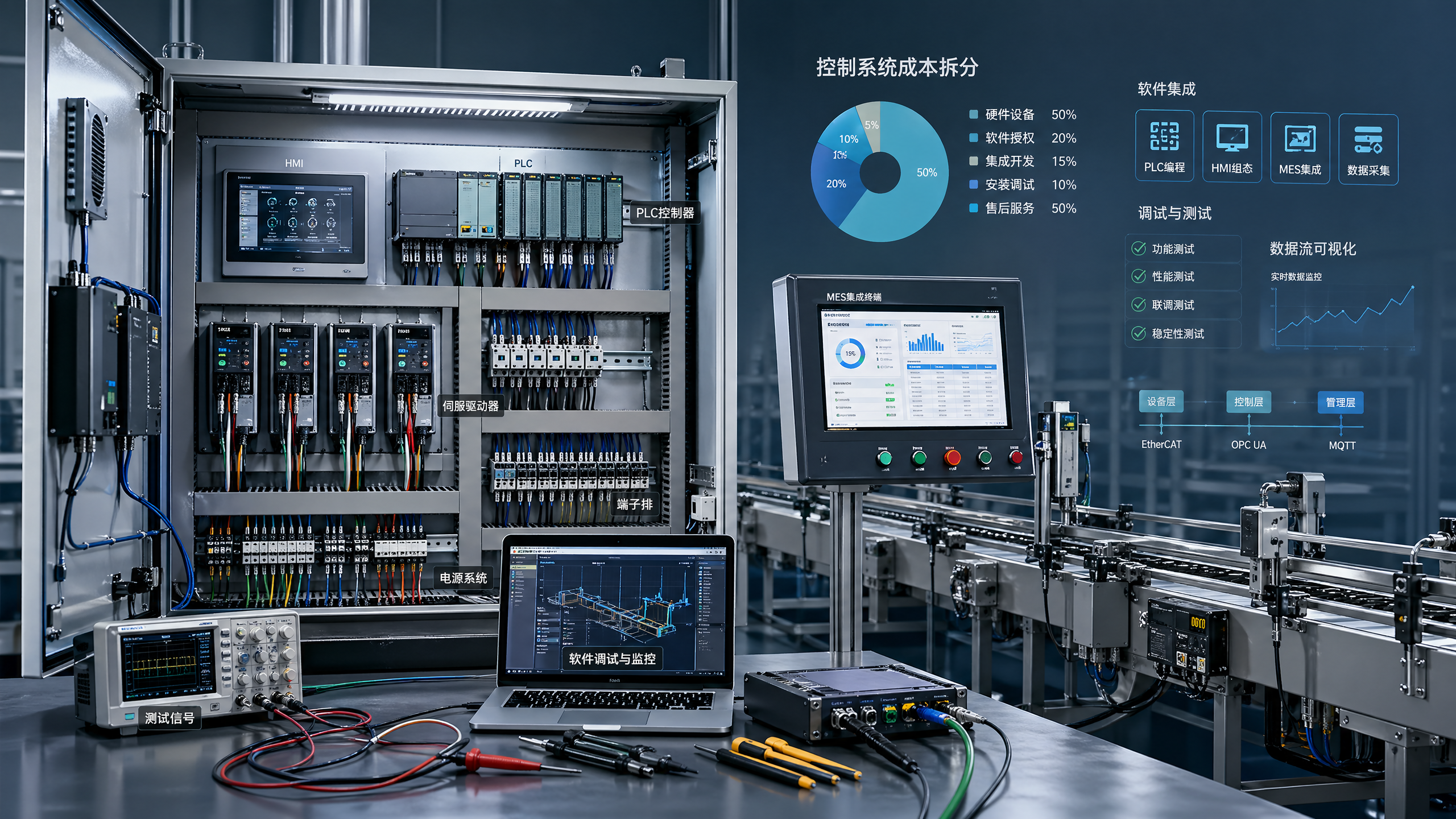 What should be included in a fair control systems cost breakdown?