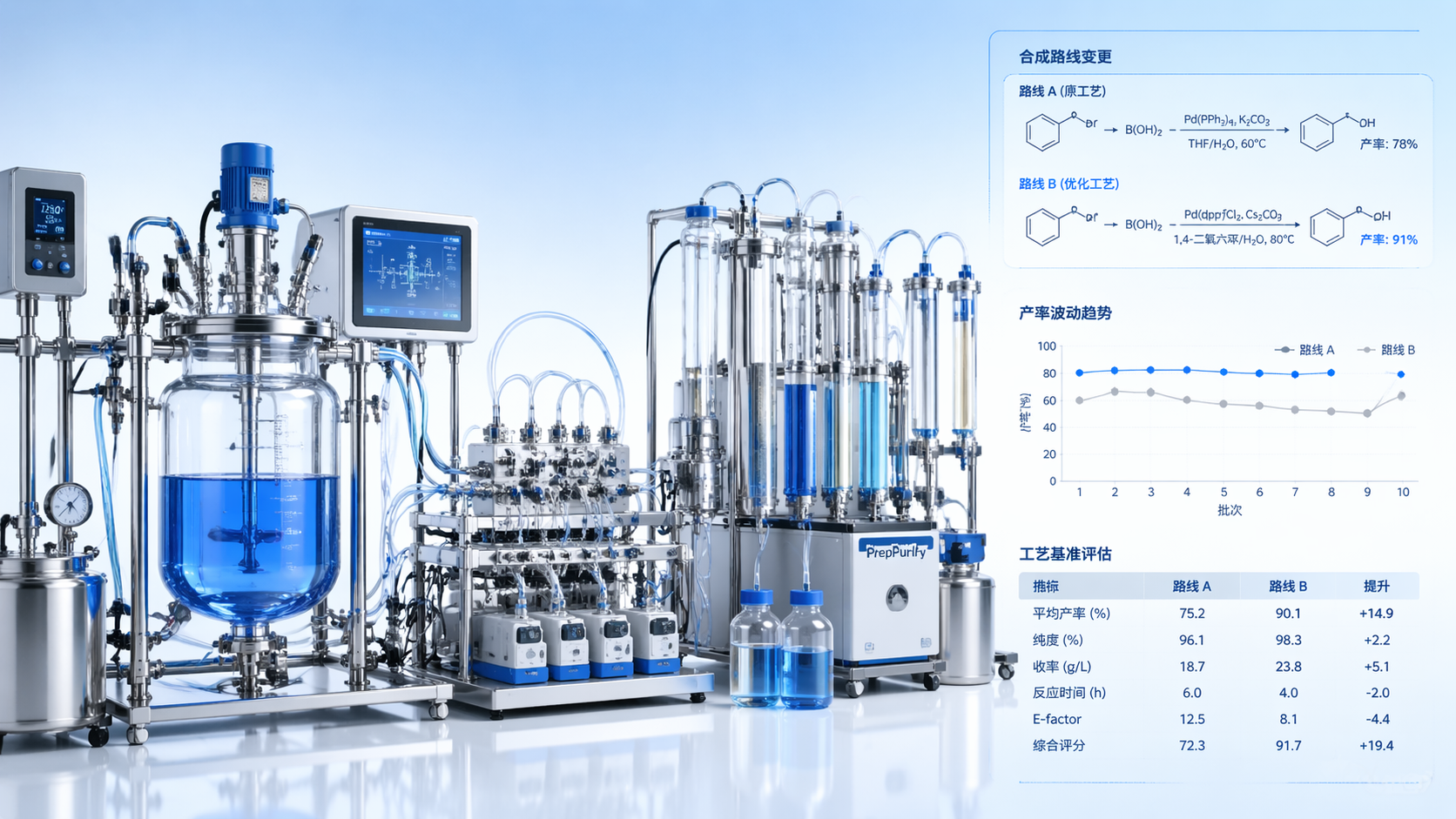 Chemical Synthesis route changes that cut yield later